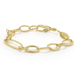 New 18K Gold Oval Link Bracelet Link Bracelets