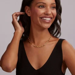 Hot 18K Gold Petite Link Necklace Gold