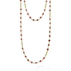 New 18K Gold Rhodolite Garnet Necklace Gold