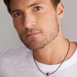 Hot 18K Gold Single Black Pearl Necklace Necklaces & Chains