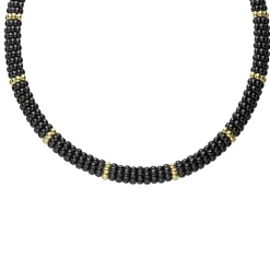 Best Sale 18K Gold Single Station Ceramic Beaded Necklace | 9Mm Gold
