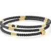 New 18K Gold Small Station Ceramic Wrap Bracelet Gold