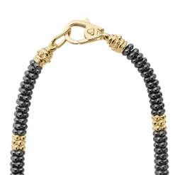 Cheap 18K Gold Small Station Ceramic Beaded Necklace | 5Mm Gold