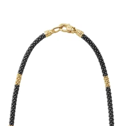 Sale 18K Gold Small Station Ceramic Beaded Necklace | 3Mm Gold