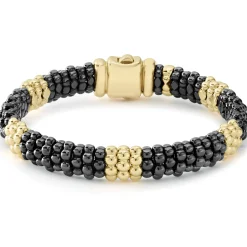Clearance 18K Gold Station Ceramic Beaded Bracelet | 9Mm Gold