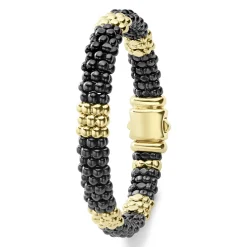 Clearance 18K Gold Station Ceramic Beaded Bracelet | 9Mm Gold