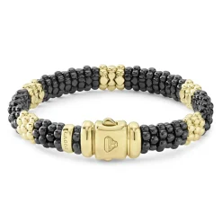 Clearance 18K Gold Station Ceramic Beaded Bracelet | 9Mm Gold