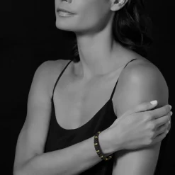 Outlet 18K Gold Station Ceramic Beaded Bracelet | 9Mm Gold