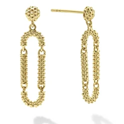 Discount 18K Gold Superfine Caviar Drop Earrings Drop Earrings