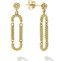 Cheap 18K Gold Superfine Caviar Drop Earrings Gold