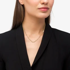 Sale 18K Gold Superfine Station Chain Necklace Gold