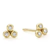 Store 18K Gold Triangle Diamond Stud Earrings Gold