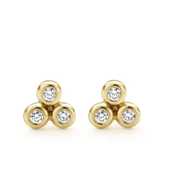 Store 18K Gold Triangle Diamond Stud Earrings Gold