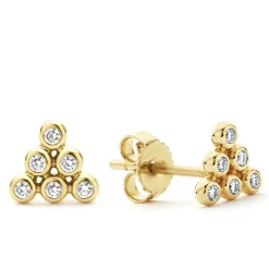Best 18K Gold Triangle Diamond Stud Earrings Diamonds