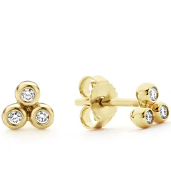 Cheap 18K Gold Triangle Diamond Stud Earrings Diamonds