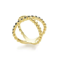 Outlet 18K Gold X Black Diamond Ring Gold