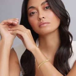 Cheap 18K Gold X Diamond Caviar Bracelet | 6Mm Gold