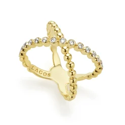 Cheap 18K Gold X Diamond Ring Gold
