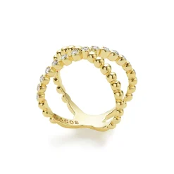 Cheap 18K Gold X Diamond Ring Gold