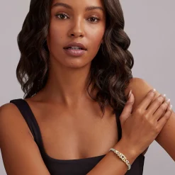 Cheap 18K Gold Xo Diamond Bracelet | 6Mm Two-Tone