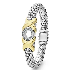 Best Sale 18K Gold Xo Diamond Bracelet | 9Mm Two-Tone