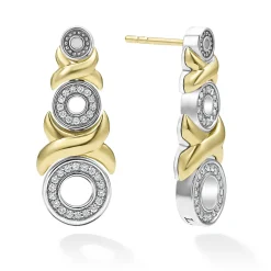 Clearance 18K Gold Xo Diamond Drop Earrings Diamonds