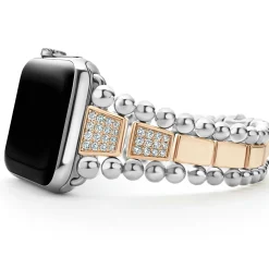 Discount 18K Rose Gold And Sterling Silver Half Diamond Watch Bracelet-42-49Mm Diamonds