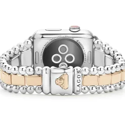 Cheap 18K Rose Gold And Sterling Silver Single Diamond Watch Bracelet-42-49Mm Diamonds