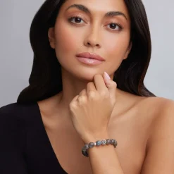 Shop Labradorite Silver Station Bead Bracelet Silver