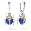Cheap Lapis Beetle Diamond Drop Earrings Gemstones