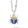 New Lapis Beetle Diamond Pendant Necklace Gemstones