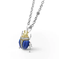 New Lapis Beetle Diamond Pendant Necklace Gemstones