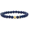 Fashion Lapis Gold Station Bead Bracelet Gold