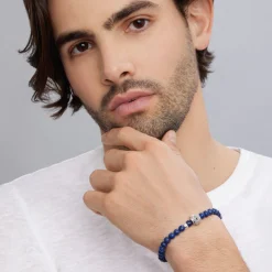 Cheap Lapis Skull Bracelet Silver