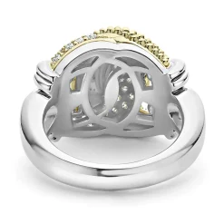 Cheap Large Caviar Diamond Knot Ring Two-Tone