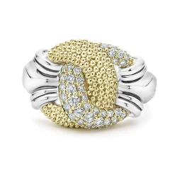 Sale Large Caviar Diamond Knot Ring Diamonds