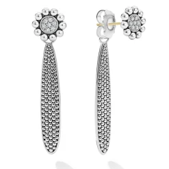 Online Large Caviar Drop Earring Backs Silver