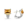 Outlet Large Citrine Huggie Earrings Two-Tone