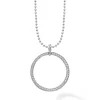 Store Large Diamond Circle Pendant Necklace Silver