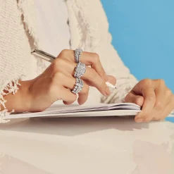 Shop Large Diamond Statement Ring Silver