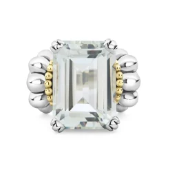 Best Sale Large Emerald-Cut White Topaz Ring Gemstones