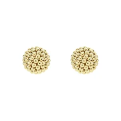 Store Large 18K Gold Beaded Stud Earrings Gold