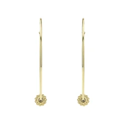 Shop Large 18K Gold Caviar Ball Hoop Earrings Gold