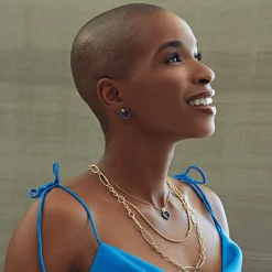 Shop Large 18K Gold Ceramic Circle Stud Earrings Gold