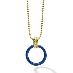 Clearance Large 18K Gold Ceramic Circle Pendant Necklace Gold