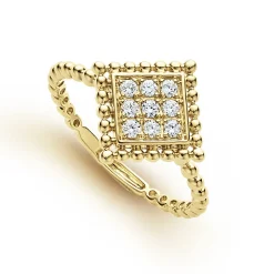 Shop Large 18K Gold Diamond Ring Gold