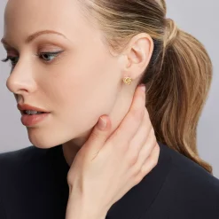 Discount Large 18K Gold Love Knot Diamond Earrings Gold