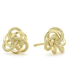 Fashion Large 18K Gold Love Knot Stud Earrings Gold