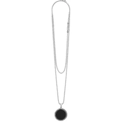 Fashion Large Onyx Circle Pendant Necklace Caviar Necklaces
