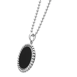 Fashion Large Onyx Circle Pendant Necklace Caviar Necklaces